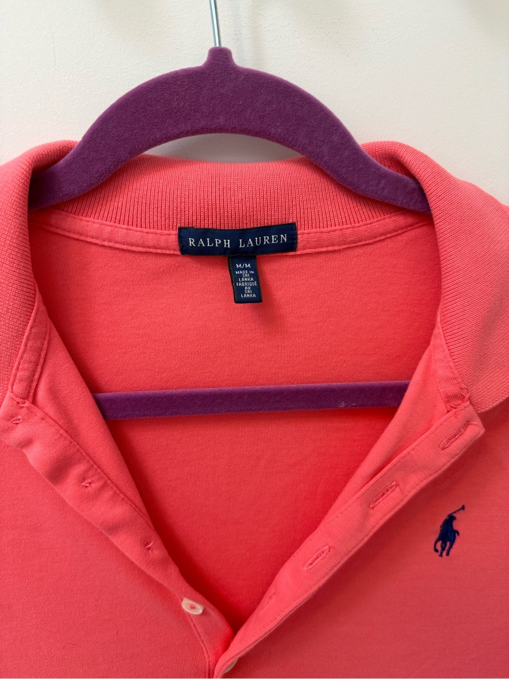 Ralph Lauren Coral Polo Shirt Dress with Navy Logo - Picture 3 of 3